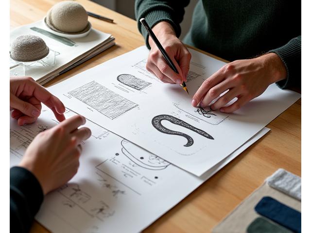 デザイナーと顧客が対話しながらデザインプロセスを進める様子